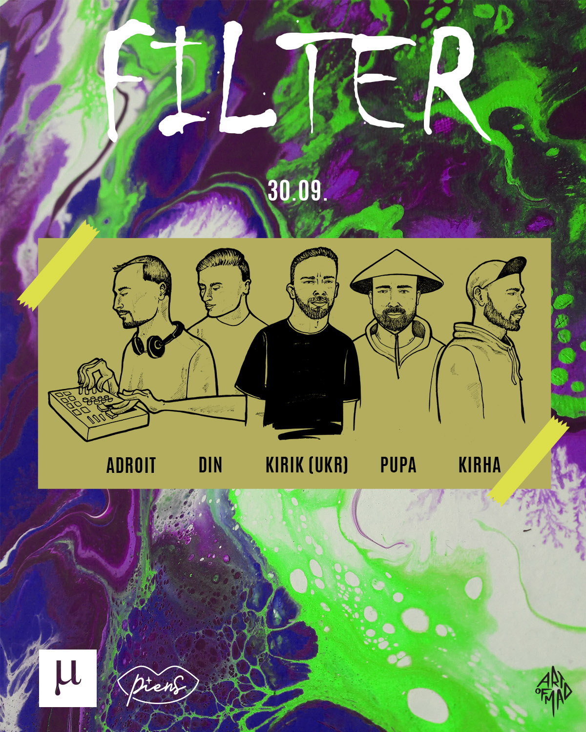 Poster for techno event FILTER
